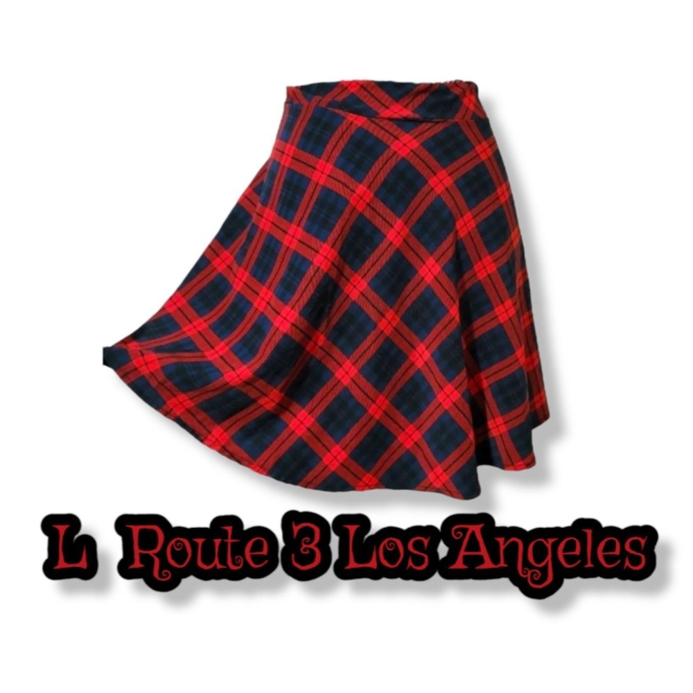 Route 3 Los Angeles vintage plaid mini skirt y2k skater flare large